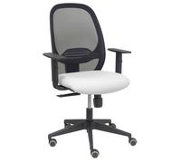 Piqueras y Crespo Silla de oficina Cilanco – malla negra, asiento bali blanco, brazo regulable