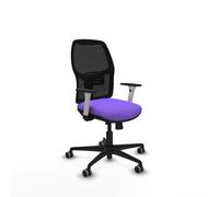 PIQUERAS Y CRESPO Silla de escritorio Alfera con soporte lumbar regulable y brazos blancos, lila/negro