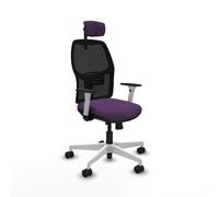 PIQUERAS Y CRESPO Silla de escritorio Alfera Morada con brazos blancos