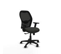 PIQUERAS Y CRESPO Silla de escritorio Alocén ergonómica negra con apoyo lumbar regulable y brazos 2D