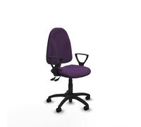 PIQUERAS Y CRESPO Silla de oficina Algarra, Morado, Mecanismo Asincro, Tela, Base Poliamida Negra, Brazos Fijos, Ruedas Nailon 50mm