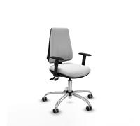 PIQUERAS Y CRESPO Silla de oficina Elche Blanca con Mecanismo Asincro y Base Cromada