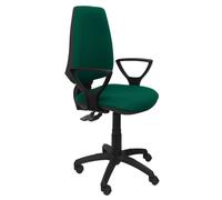 PIQUERAS Y CRESPO Silla de oficina Elche con mecanismo Asincro, brazos fijos y tela Verde esmeralda