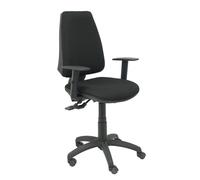 PIQUERAS Y CRESPO Silla de oficina Elche S con brazos regulables y mecanismo asíncrono, Negro