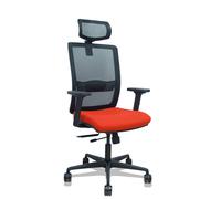 PIQUERAS Y CRESPO Silla de oficina Haches Naranja oscuro/Negro con mecanismo Sincro/Traslack, Brazos 2D y Cabecero 2D