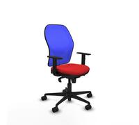PIQUERAS Y CRESPO Silla de oficina Jorquera con mecanismo Sincro, Similpiel Rojo y Malla Azul