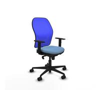 PIQUERAS Y CRESPO Silla de oficina Jorquera con mecanismo Sincro, tela azul cielo y malla azul