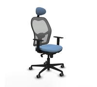 PIQUERAS Y CRESPO Silla de oficina Jorquera con mecanismo Sincro, Tela Azul cielo y Malla Gris