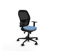 PIQUERAS Y CRESPO Silla de oficina Jorquera con mecanismo Sincro, tela Azul cielo y malla Negro