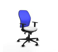 PIQUERAS Y CRESPO Silla de oficina Jorquera con mecanismo Sincro, Tela Blanco y Malla Azul