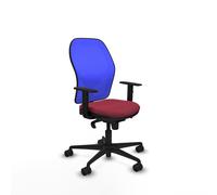 PIQUERAS Y CRESPO Silla de oficina Jorquera con mecanismo Sincro, Tela Granate y Malla Azul
