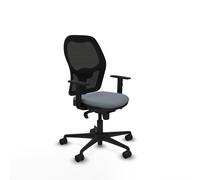 PIQUERAS Y CRESPO Silla de oficina Jorquera con mecanismo Sincro, Tela Gris y Malla Negra