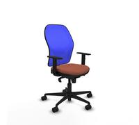 PIQUERAS Y CRESPO Silla de oficina Jorquera con mecanismo Sincro, Tela Marrón y Malla Azul
