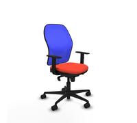 PIQUERAS Y CRESPO Silla de oficina Jorquera con mecanismo Sincro, tela Naranja oscuro y malla Azul