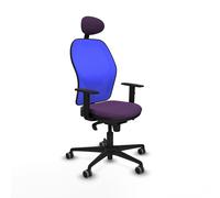 PIQUERAS Y CRESPO Silla de oficina Jorquera, mecanismo Sincro, Tela Morado y Malla Azul