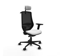 PIQUERAS Y CRESPO Silla de oficina Mardos con mecanismo Sincro/Traslack, Tela Blanco y Malla Negro