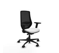 PIQUERAS Y CRESPO Silla de oficina Mardos con mecanismo Sincro/Traslack, Tela Blanco y Malla Negro