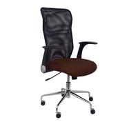 PIQUERAS Y CRESPO Silla de oficina Minaya con mecanismo basculante, asiento marrón y respaldo negro