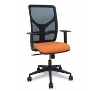 PIQUERAS Y CRESPO Silla de oficina Motilla con mecanismo Sincro, asiento naranja y respaldo de malla negro