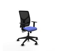 PIQUERAS Y CRESPO Silla de oficina Motilla con mecanismo Sincro, tela Azul claro y malla Negro