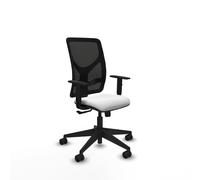 PIQUERAS Y CRESPO Silla de oficina Motilla con mecanismo Sincro, Tela Blanco y Malla Negro
