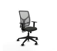 PIQUERAS Y CRESPO Silla de oficina Motilla con mecanismo Sincro, Tela Negra y Malla Gris