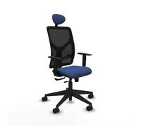 PIQUERAS Y CRESPO Silla de oficina Motilla con mecanismo Sincro/Traslack, Azul marino y Negro