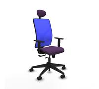 PIQUERAS Y CRESPO Silla de oficina Motilla con mecanismo Sincro/Traslack, Morado y Azul