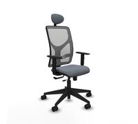 PIQUERAS Y CRESPO Silla de oficina Motilla Gris con Mecanismo Sincro/Traslack, Cabecero Fijo y Apoyo Lumbar 1D