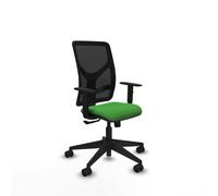 PIQUERAS Y CRESPO Silla de oficina Motilla, Mecanismo Sincro, Tela Verde y Malla Negra