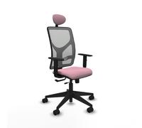 PIQUERAS Y CRESPO Silla de oficina Motilla Sincro/Traslack Rosa y Gris con Cabecero Fijo