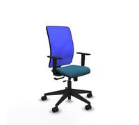 PIQUERAS Y CRESPO Silla de oficina Motilla Sincro/Traslack Verde petróleo y Azul