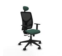 PIQUERAS Y CRESPO Silla de oficina Motilla Verde botella/Negro con mecanismo Sincro/Traslack