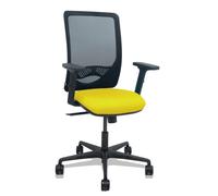 Piqueras y Crespo Silla oficina Zulema sincro malla negra asiento Bali amarillo ruedas 65mm
