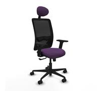 PIQUERAS Y CRESPO Silla de oficina Zulema con mecanismo Sincro, Morado y Negro