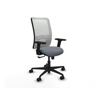 PIQUERAS Y CRESPO Silla de oficina Zulema con mecanismo Sincro, Tela Gris y Malla Blanca