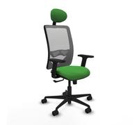 PIQUERAS Y CRESPO Silla de oficina Zulema con mecanismo Sincro, Tela Verde y Malla Gris