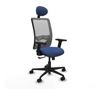 PIQUERAS Y CRESPO Silla de oficina Zulema, Mecanismo Sincro, Azul marino/Gris