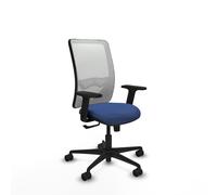 PIQUERAS Y CRESPO Silla de oficina Zulema, Mecanismo Sincro, Tela Azul marino y Malla Blanco