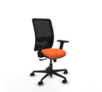 PIQUERAS Y CRESPO Silla de oficina Zulema Naranja y Negro con mecanismo Sincro y brazos 2D