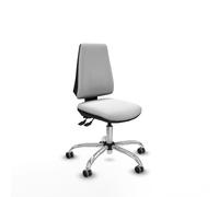 PIQUERAS Y CRESPO Silla Elche con mecanismo Asincro, Tela Blanca y Base Cromada
