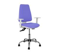 Silla Elche blanca asincro bali azul claro brazos regulables ruedas de parqué