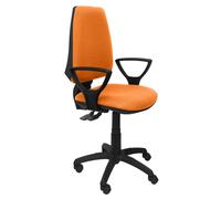 PIQUERAS Y CRESPO Silla de oficina Elche con mecanismo asíncrono y tela naranja, brazos fijos