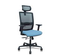 Silla Haches traslack malla negra asiento bali azul cielo brazos 2D ruedas 65mm cabecero regulable