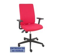Piqueras y Crespo Silla I-Line tapizada en tejido ARAN rojo con brazos regulables
