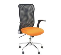 Piqueras y Crespo Silla Minaya con brazos abatibles, asiento naranja y respaldo negro