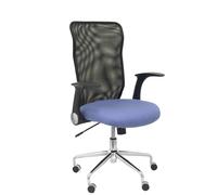 PIQUERAS Y CRESPO Silla Minaya con brazos abatibles, respaldo de malla negro y asiento azul claro