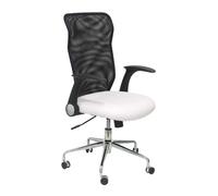 PIQUERAS Y CRESPO Silla Minaya con mecanismo basculante, brazos abatibles, asiento blanco y respaldo negro