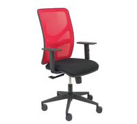 Piqueras y Crespo – Silla Motilla – Malla roja, Asiento Bali negro, Brazo regulable
