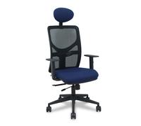 PIQUERAS Y CRESPO Silla Motilla con Mecanismo Sincro/Traslack, Asiento Azul Marino y Malla Negra
